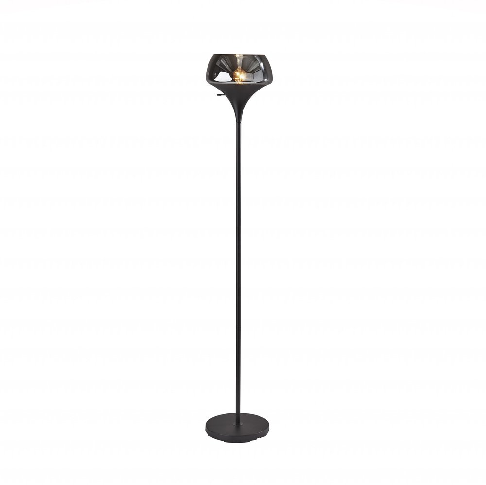 70" Black With Black Glass Shade HomeRoots