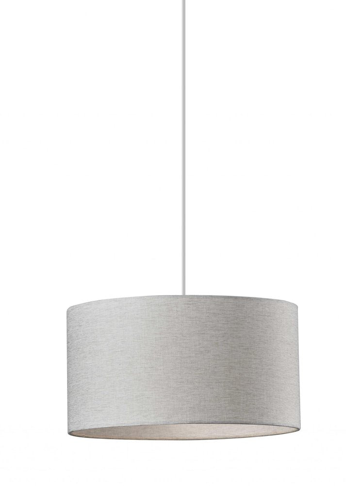 Burlap Fabric Light Brown Electric Drum Pendant Lamp HomeRoots