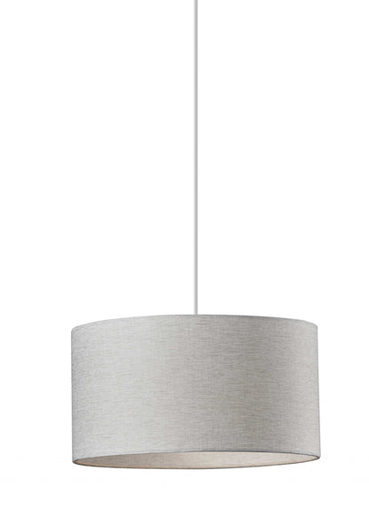 Burlap Fabric Light Brown Electric Drum Pendant Lamp