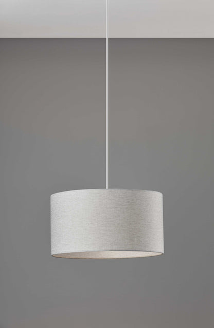 Burlap Fabric Light Brown Electric Drum Pendant Lamp