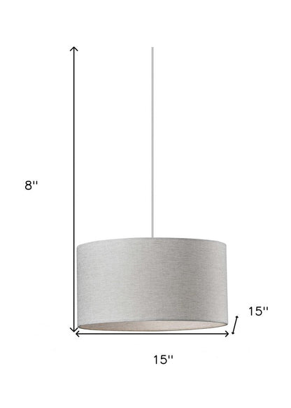Burlap Fabric Light Brown Electric Drum Pendant Lamp HomeRoots
