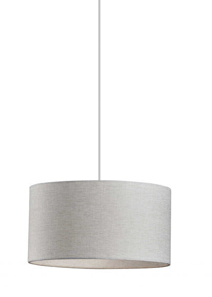 Burlap Fabric Light Brown Electric Drum Pendant Lamp