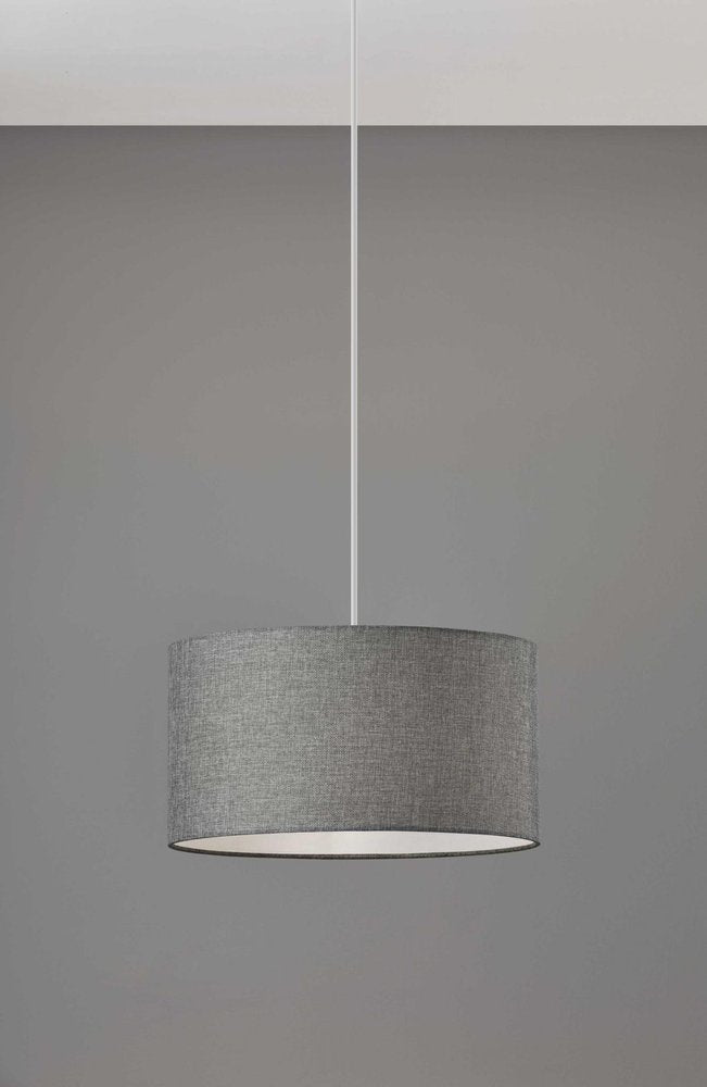 Burlap Fabric Light Brown Electric Drum Pendant Lamp HomeRoots