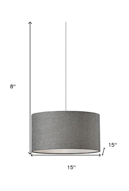 Burlap Fabric Light Brown Electric Drum Pendant Lamp HomeRoots