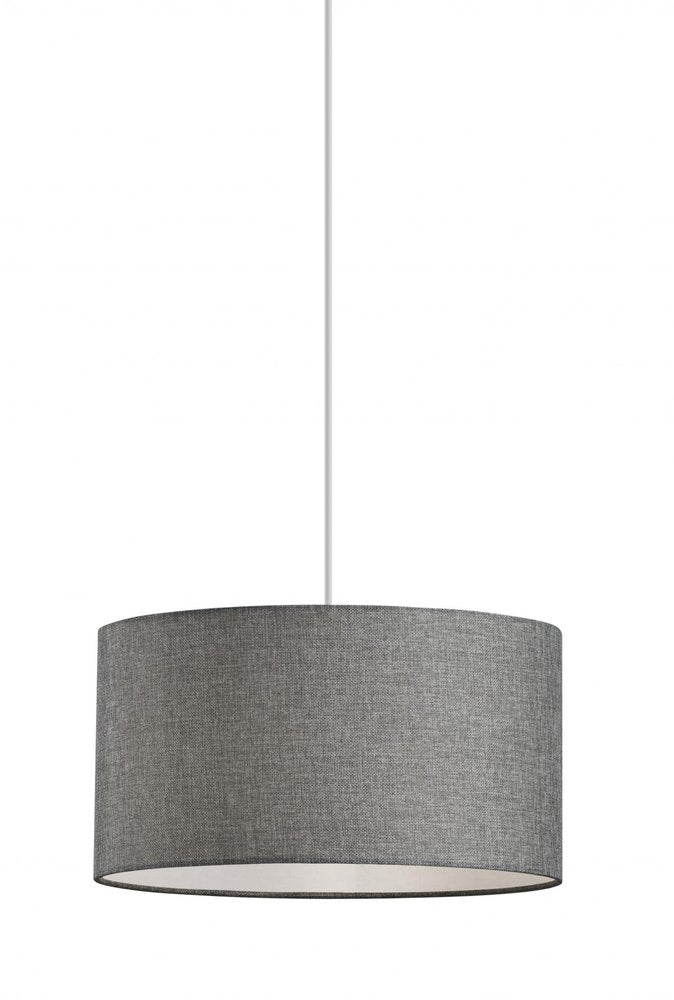 Burlap Fabric Light Brown Electric Drum Pendant Lamp HomeRoots