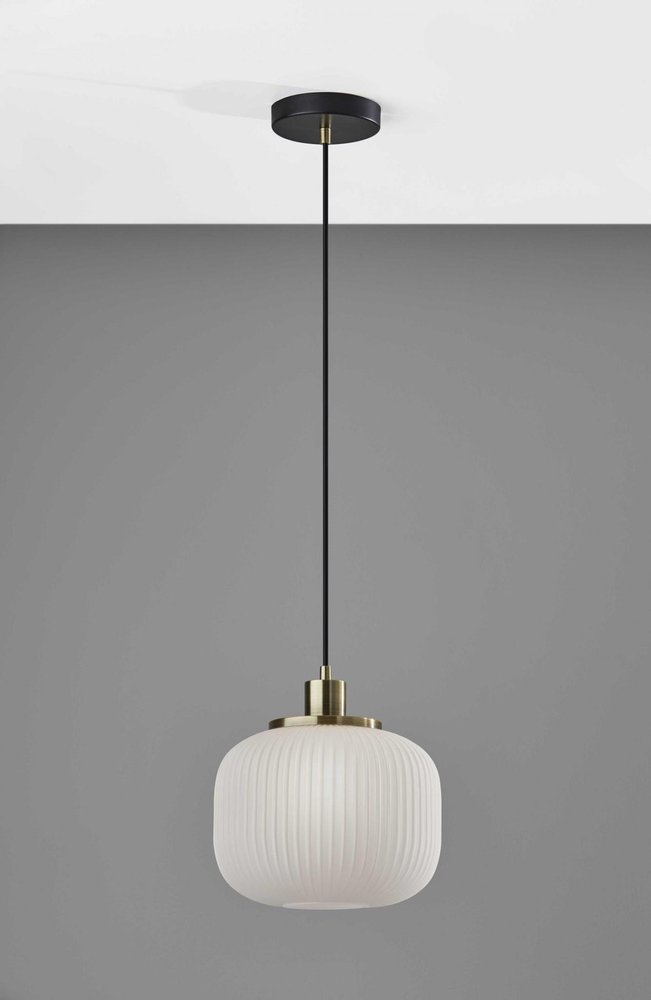 Striped Glass Glow Metal Pendant — view 5