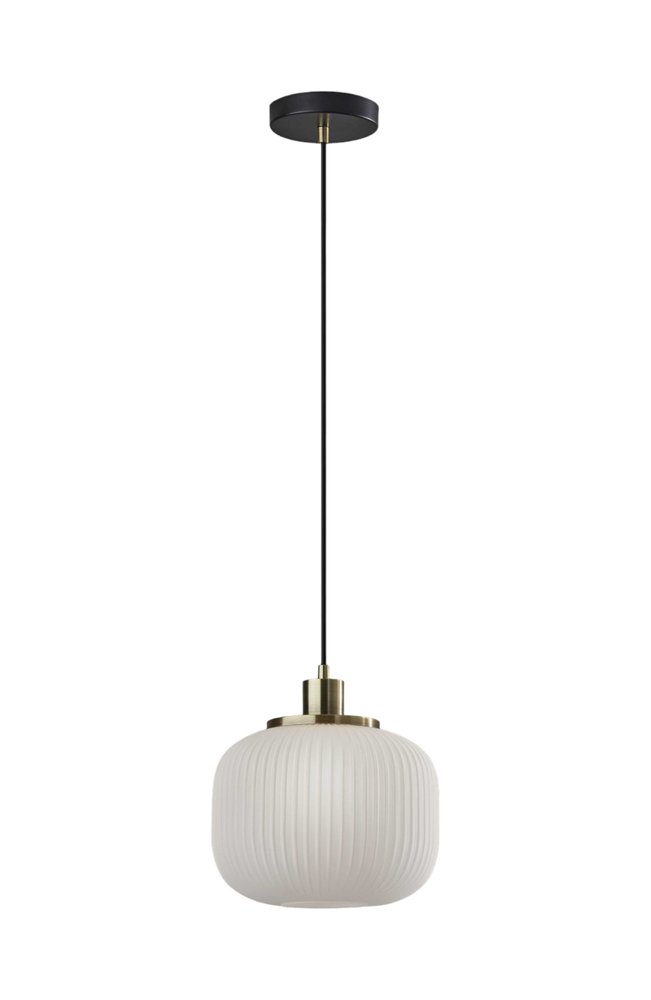 Striped Glass Glow Metal Pendant — view 2