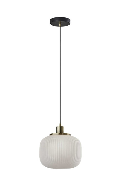 Striped Glass Glow Metal Pendant HomeRoots