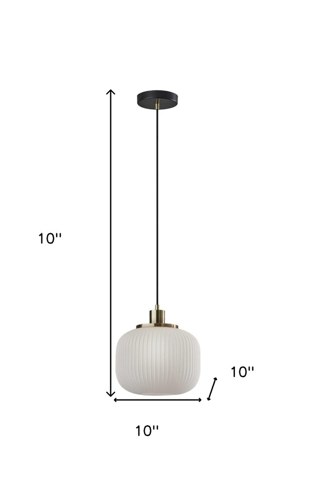 Striped Glass Glow Metal Pendant HomeRoots