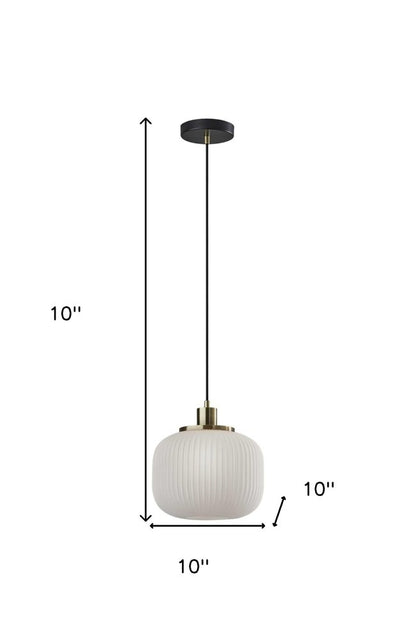 Striped Glass Glow Metal Pendant HomeRoots