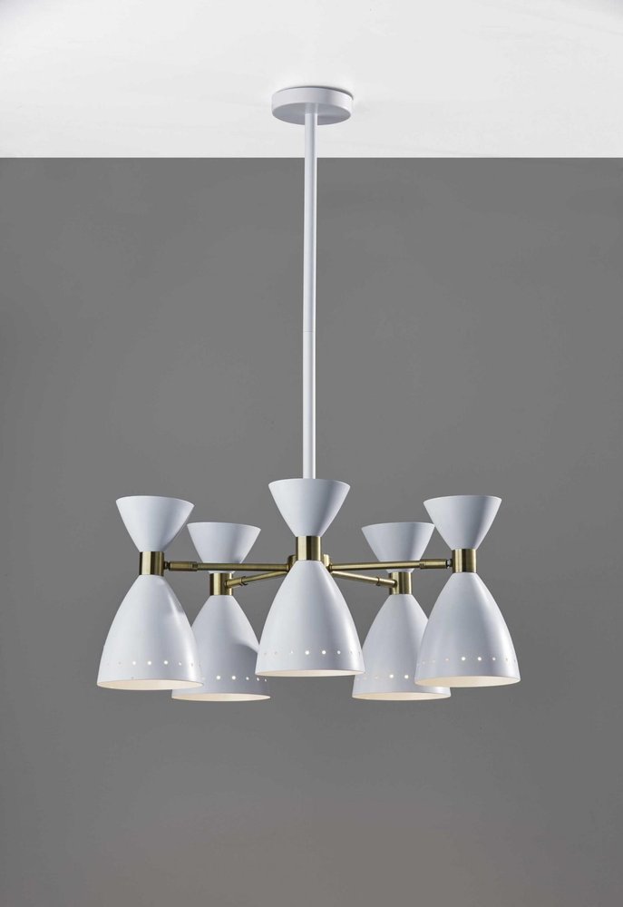 Cinco Diabolo Adjustable White Metal Pendant HomeRoots
