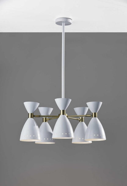 Cinco Diabolo Adjustable White Metal Pendant HomeRoots
