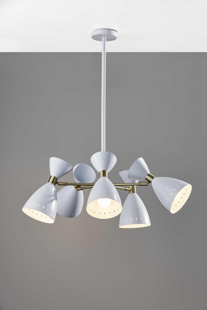 Cinco Diabolo Adjustable White Metal Pendant HomeRoots
