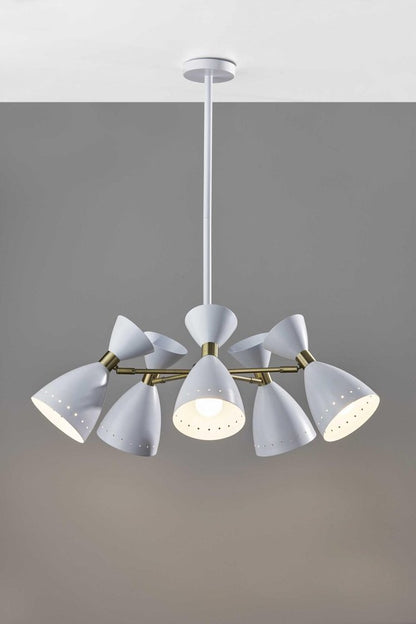Cinco Diabolo Adjustable White Metal Pendant HomeRoots