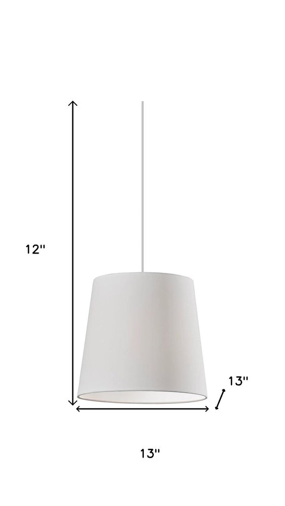 White Drum Textile Chandelier With White Shades — view 4