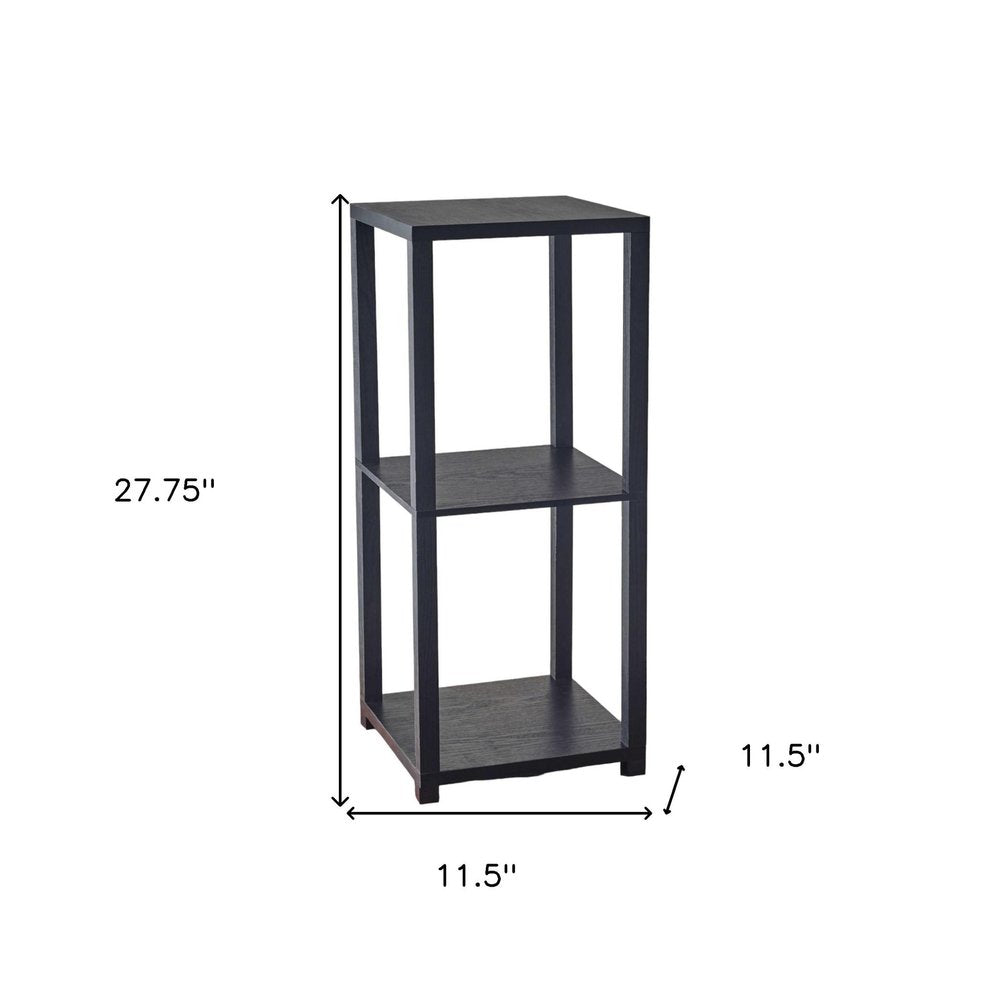 28" Black Square End Table With Two Shelves HomeRoots