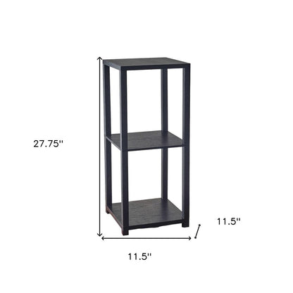 28" Black Square End Table With Two Shelves HomeRoots