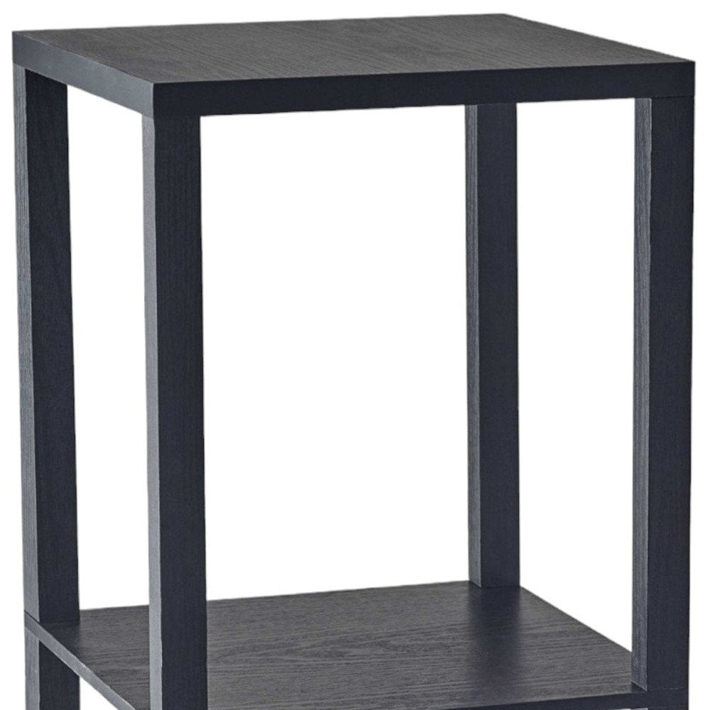 28" Black Square End Table With Two Shelves HomeRoots