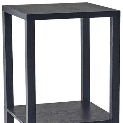 28" Black Square End Table With Two Shelves HomeRoots