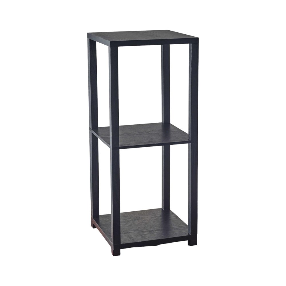 28" Black Square End Table With Two Shelves HomeRoots