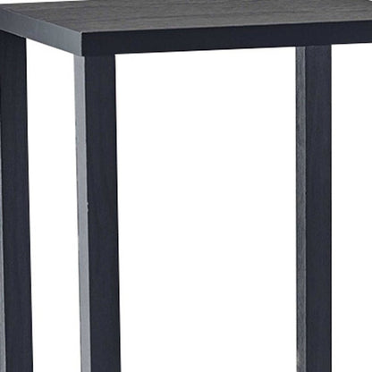 35" Black Solid Wood Square End Table With Two Shelves HomeRoots