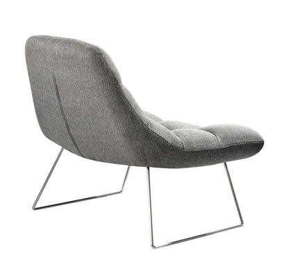 40" Gray and Silver Upholstered Tufted Butterfly Chair HomeRoots