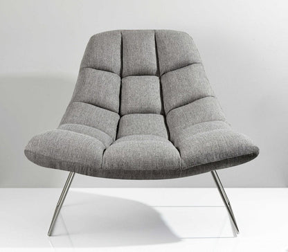 40" Gray and Silver Upholstered Tufted Butterfly Chair HomeRoots