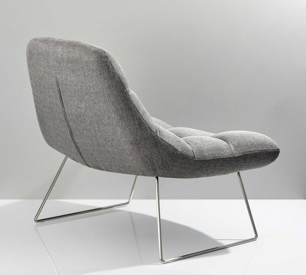 40" Gray and Silver Upholstered Tufted Butterfly Chair HomeRoots