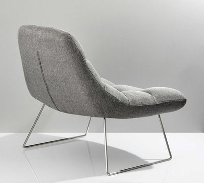 40" Gray and Silver Upholstered Tufted Butterfly Chair HomeRoots