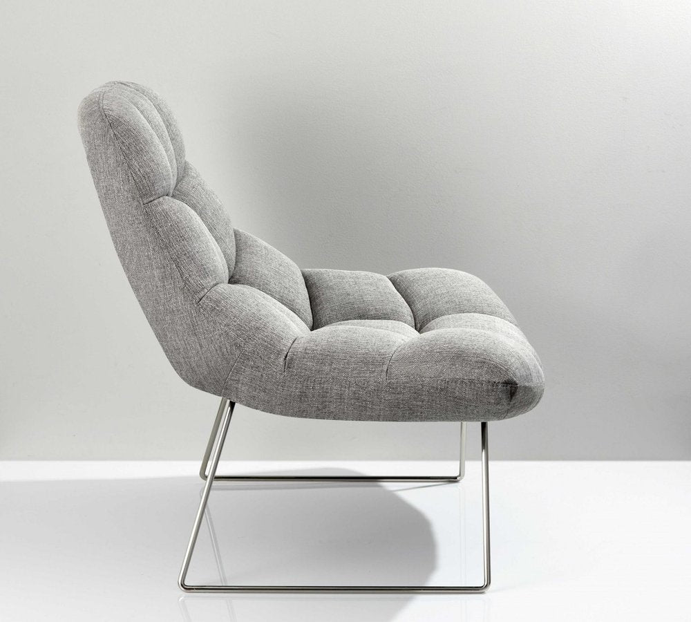 40" Gray and Silver Upholstered Tufted Butterfly Chair HomeRoots