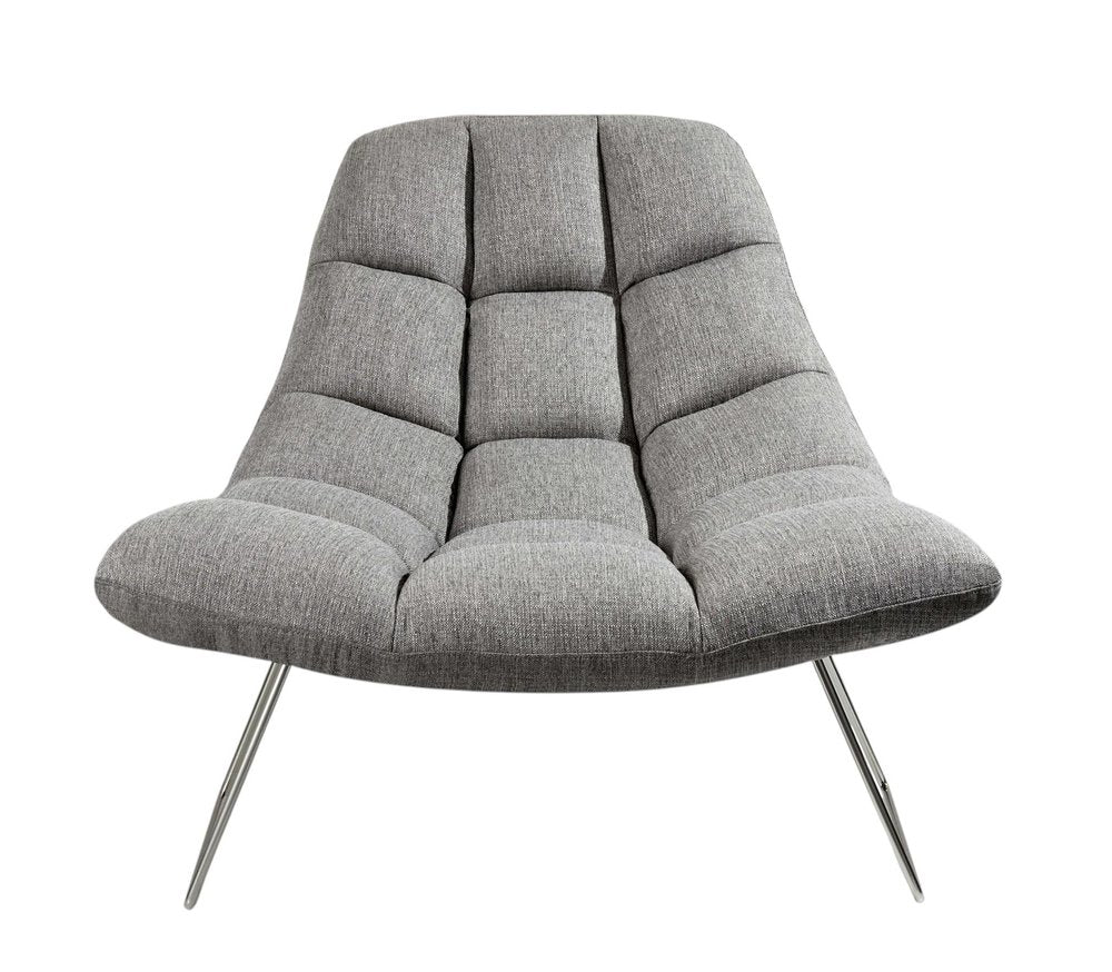 40" Gray and Silver Upholstered Tufted Butterfly Chair HomeRoots
