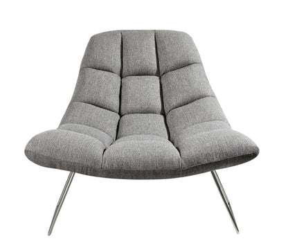 40" Gray and Silver Upholstered Tufted Butterfly Chair HomeRoots