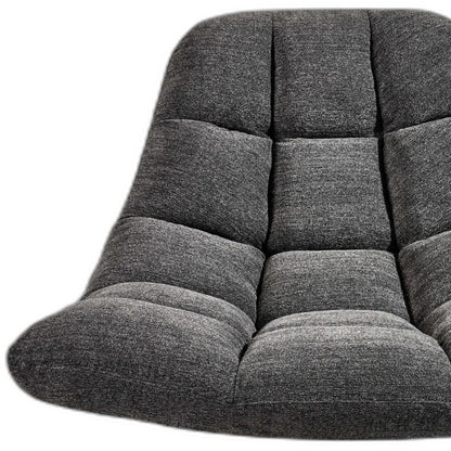 40" Gray And Silver Linen Tufted Lounge Chair