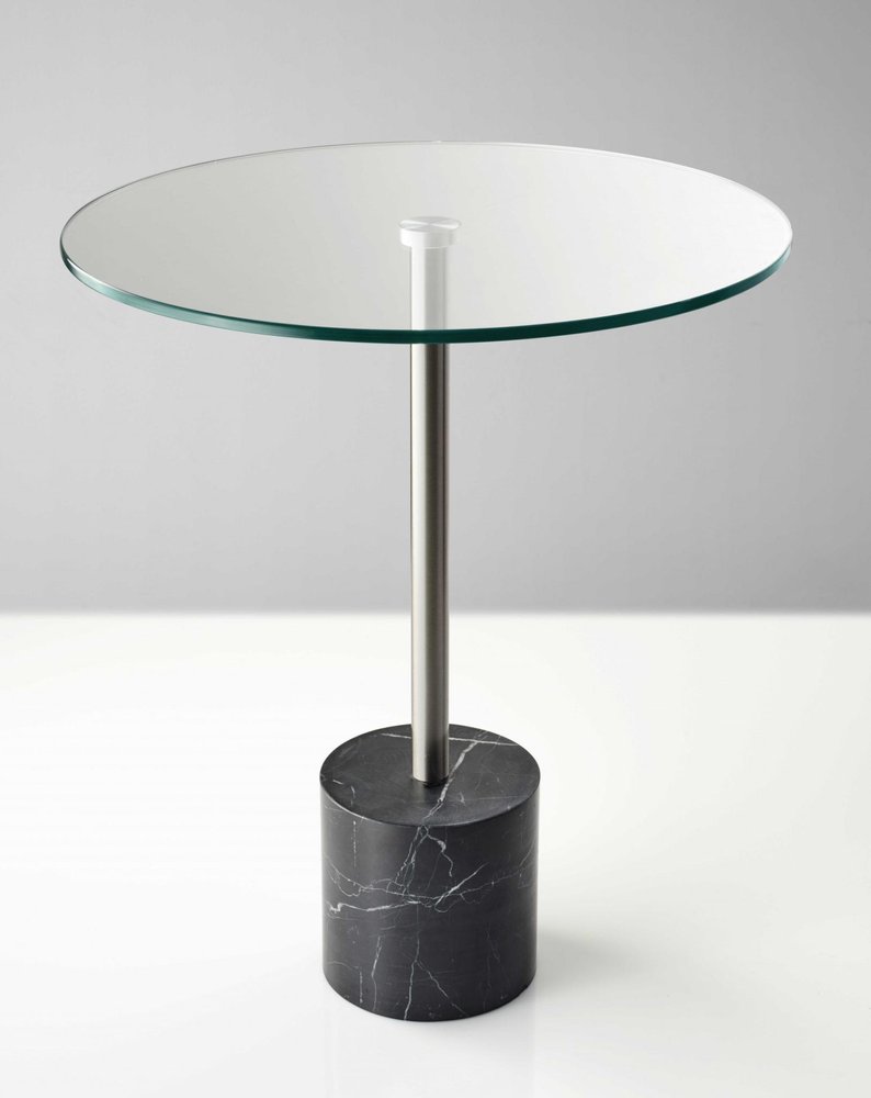 21" Silver And Clear Glass Round End Table HomeRoots
