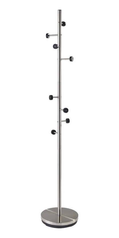 68" Brushed Steel Brushed Steel Coat Rack HomeRoots
