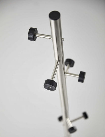 68" Brushed Steel Brushed Steel Coat Rack HomeRoots