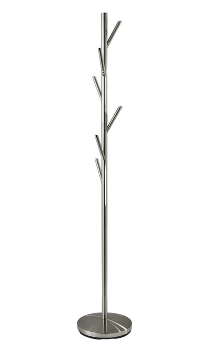 67" Brushed Steel Coat Tree Rack HomeRoots