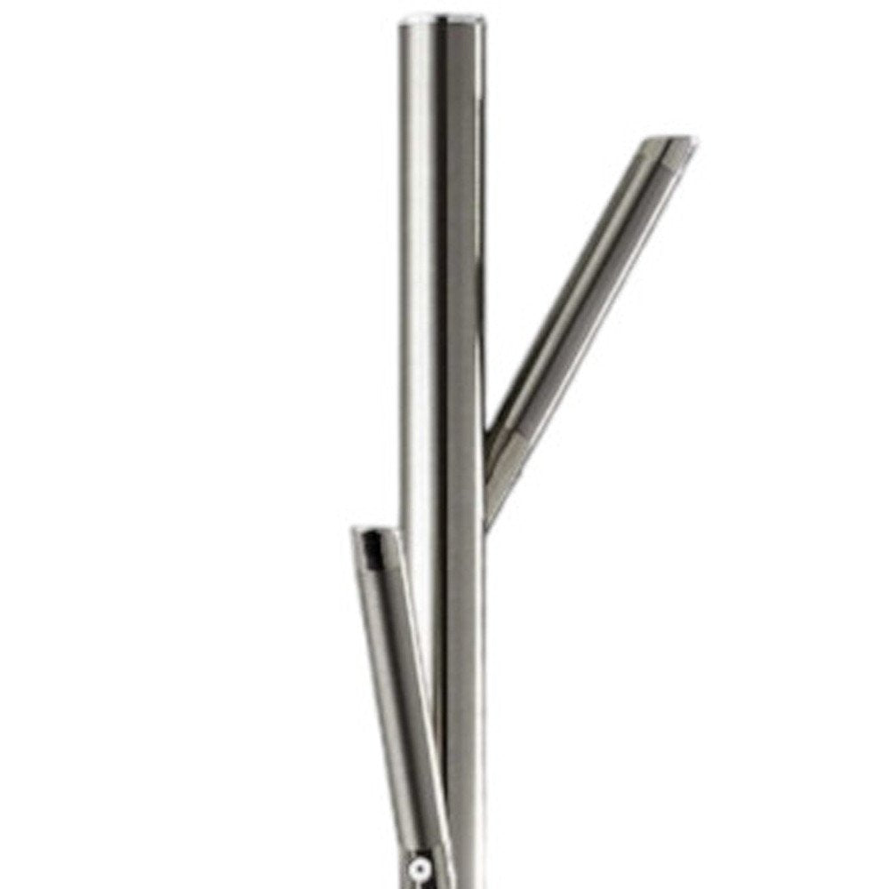 67" Brushed Steel Coat Tree Rack — view 4