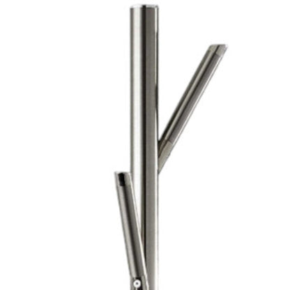 67" Brushed Steel Coat Tree Rack HomeRoots