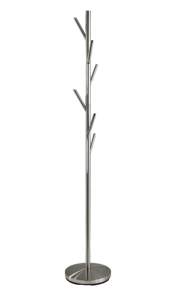 67" Brushed Steel Coat Tree Rack HomeRoots