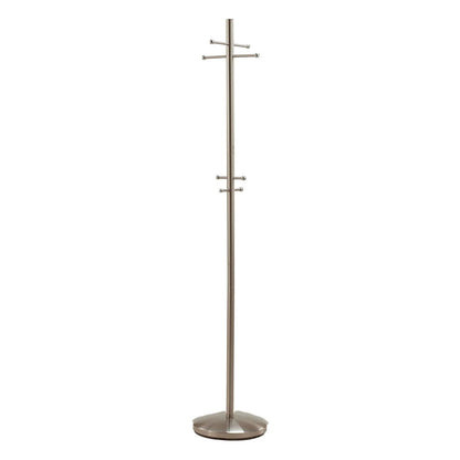 67" Brushed Steel Coat Rack HomeRoots