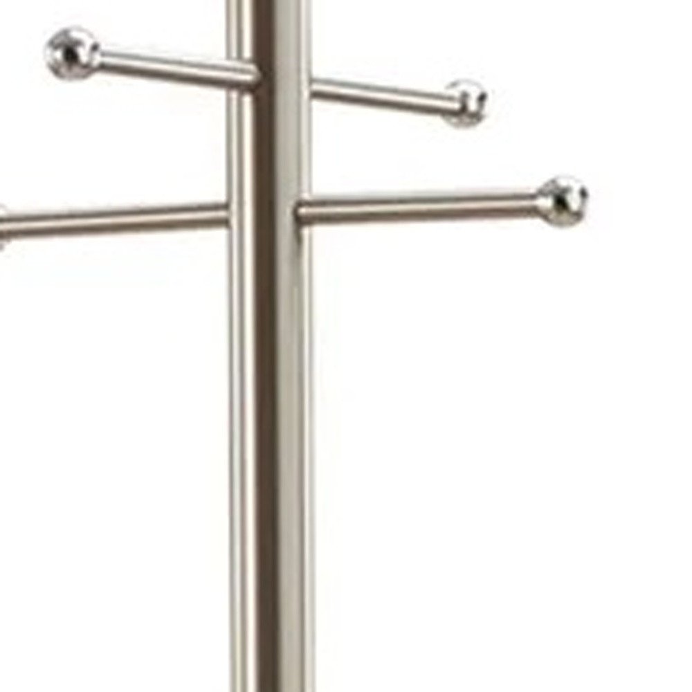 67" Brushed Steel Coat Rack HomeRoots