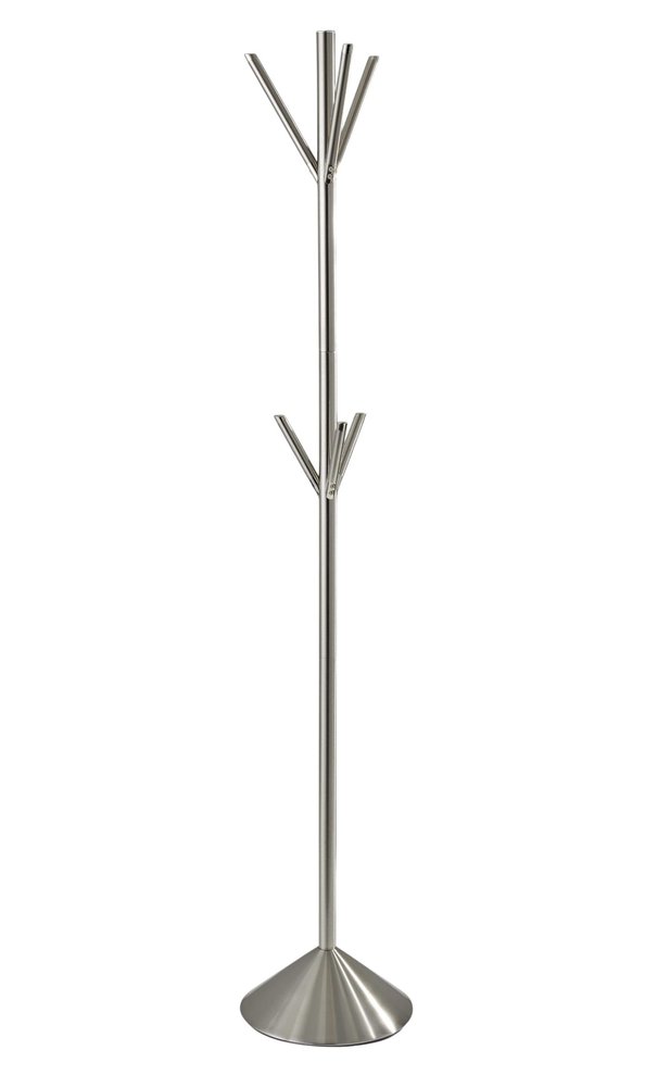 68" Silver Steel Six Hook Freestanding Coat Rack — view 5