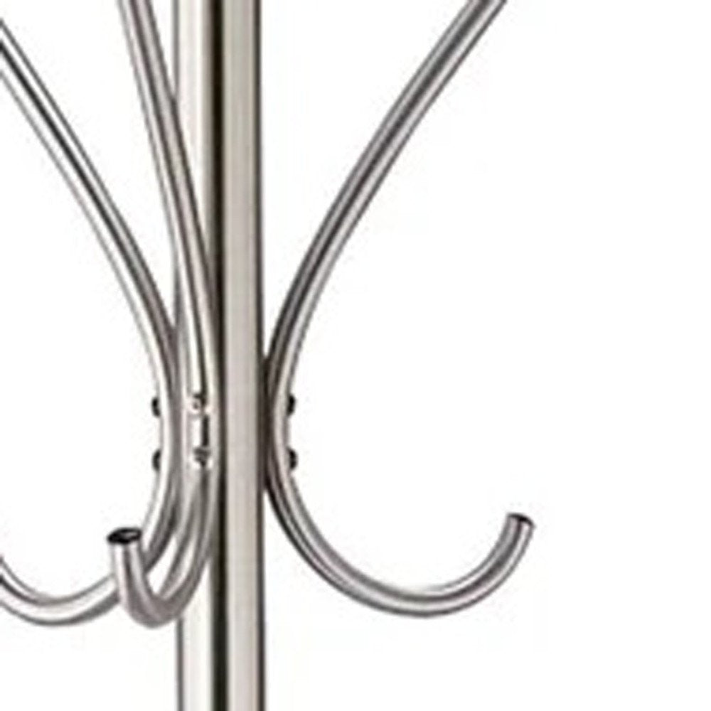 13" X 68" Brushed Steel Brushed Steel Stand  Coat Rack — view 8