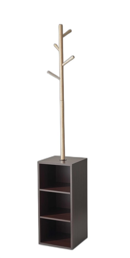 12" X 12" X 69" Walnut Walnut Storage Coat Rack HomeRoots