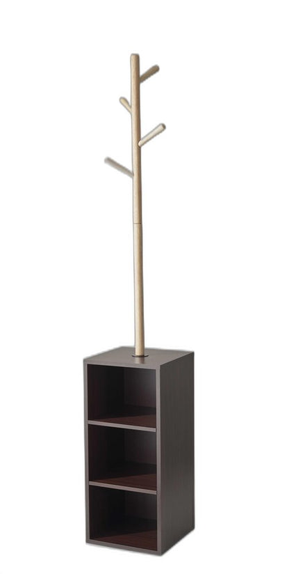 12" X 12" X 69" Walnut Walnut Storage Coat Rack HomeRoots