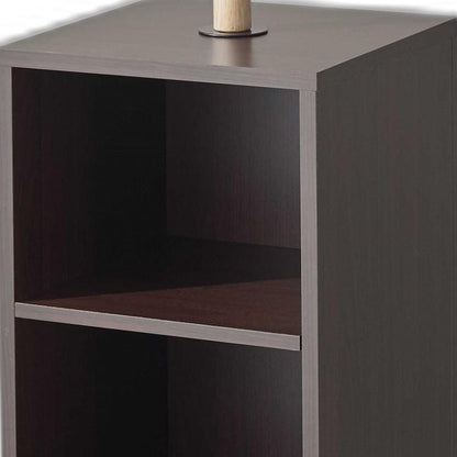 12" X 12" X 69" Walnut Walnut Storage Coat Rack HomeRoots