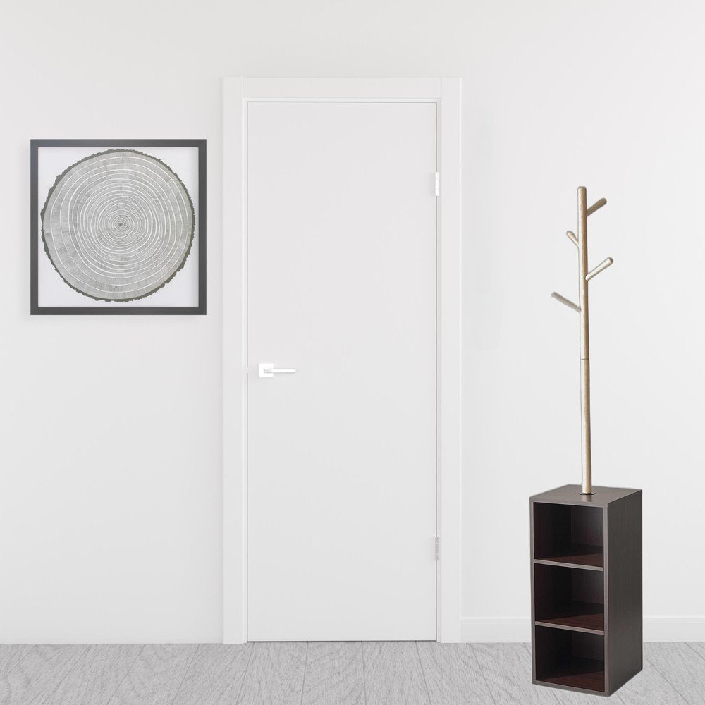 12" X 12" X 69" Walnut Walnut Storage Coat Rack HomeRoots