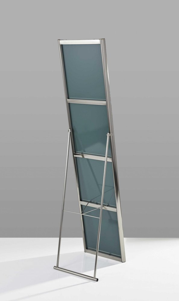 59" Silver Metal Framed Cheval Standing Mirror HomeRoots