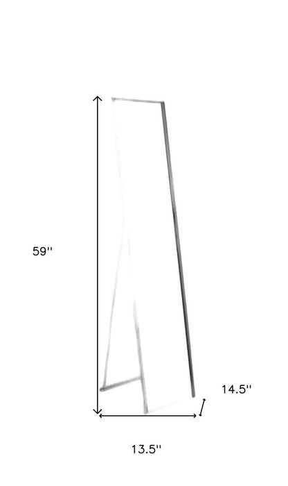 59" Silver Metal Framed Cheval Standing Mirror HomeRoots